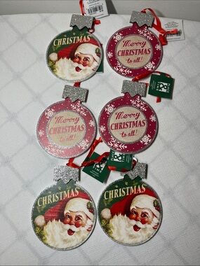 PLACE & TIME Retro Vintage Ornament Set set of six
New